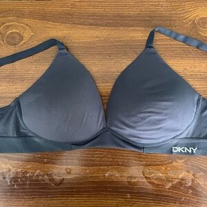 DKNY Bra Wireless T-shirt Plunge Bra Padded Medium Blue